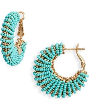 Gas Bijoux Izzia Beaded Hoop Earrings - Blue