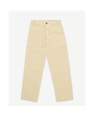 Fortela Newfatiguetv Fatigue Linen Pants - White