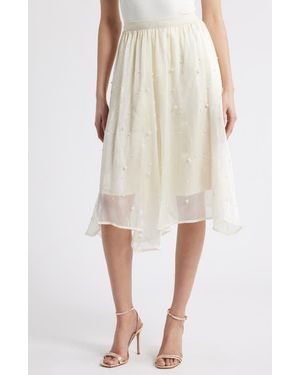 NIKKI LUND Elsa Beaded Asymmetric Skirt - Natural