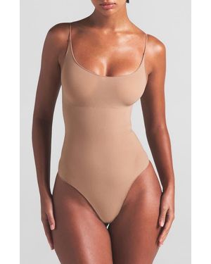 Skims Sheer Seamless Thong Bodysuit - Multicolor