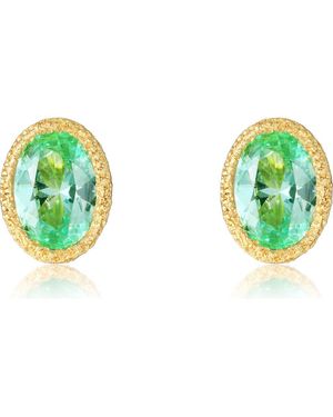 Lafonn Lab Grown Sapphire Stud Earrings - Green