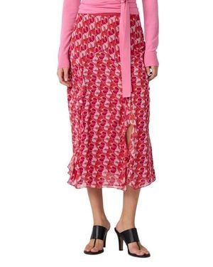 Diane von Furstenberg Heavenly Geo Print Midi Skirt - Red