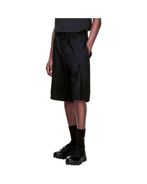 Y-3 Sport Uniform Pleated Oversize Shorts - Black