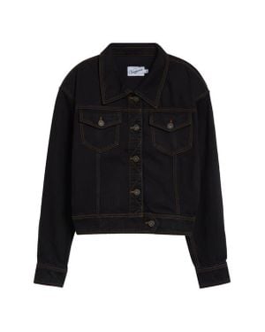 VAQUERA Crop Denim Jacket - Black