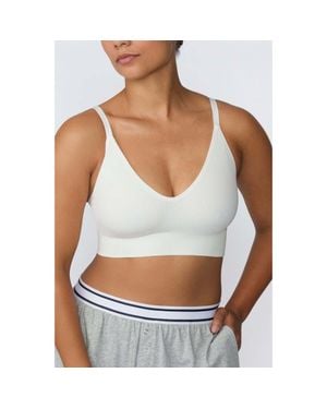 HARPER WILDE Ribbed Seamless Triangle Bralette - White