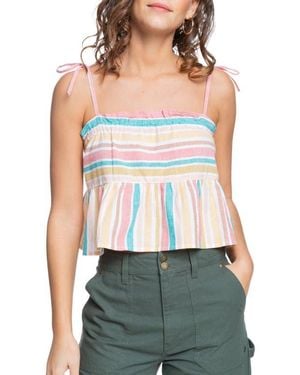 Roxy Stripe Cotton & Linen Blend Camisole - Multicolor