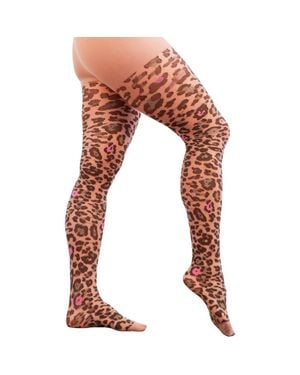Sock Candy Pop Leopard Sheer Tights - Orange