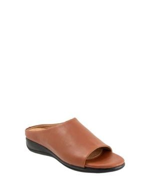 Softwalk Turner Wedge Slide Sandal - Brown