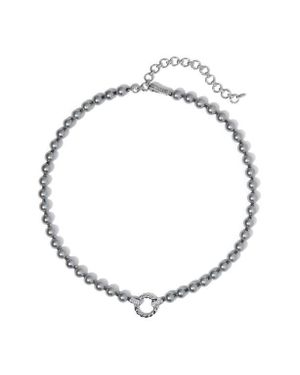 Nadri Poppy Twist Ring Necklace - White