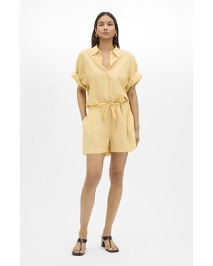 Another Tomorrow Voile Drawcord Short - Yellow