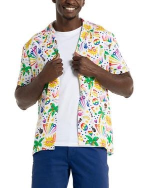 Opposuits Relaxed Fit Tropic Pride Icons Print Camp Shirt - White