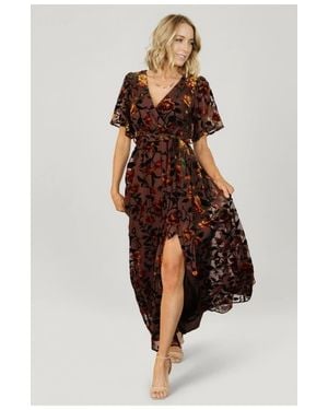 Baltic Born Uma Velvet Maxi Dress - Brown