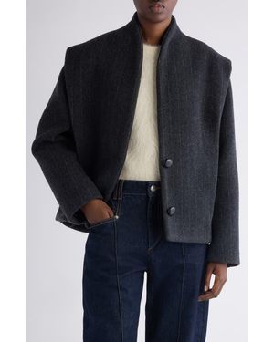 Isabel Marant Dyogo Wool Blend Felt Jacket - Blue