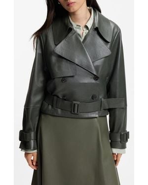 BOSS Satela Leather Jacket - Black