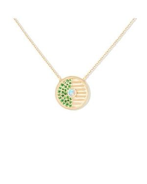Campbell + Charlotte Found Small Disk Pendant Necklace - Metallic