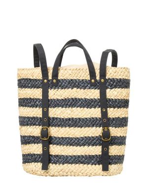 LSPACE Summer Days Stripe Straw Backpack - Multicolor