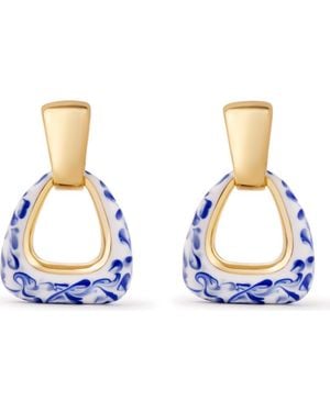 Ana Luisa Dakota Enamel Door Knocker Drop Earrings - Blue