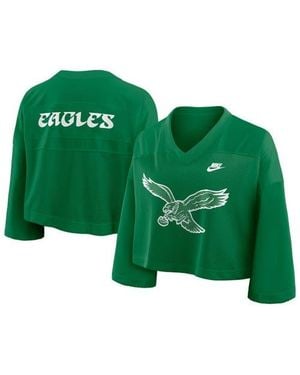 Nike Philadelphia Eagles Rewind Cropped Mesh Dri-Fit Fashion Jersey - Green