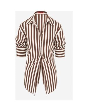 Simon Miller Loch Poplin Tie Back Button Up Shirt - Multicolor