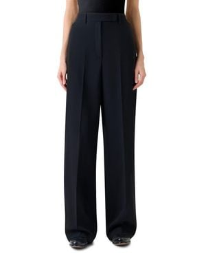 Akris Forest Wool Blend Straight Leg Pants - Black