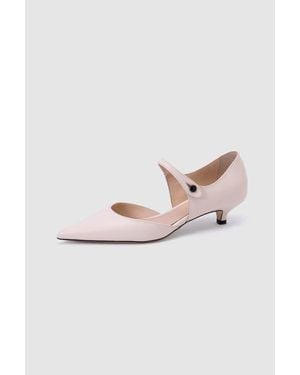 Bells & Becks Nadia Kitten Heel Mary Jane Pump - White