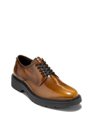 Cole Haan Broome Grand Lug Sole Plain Toe Leather Derby - Brown