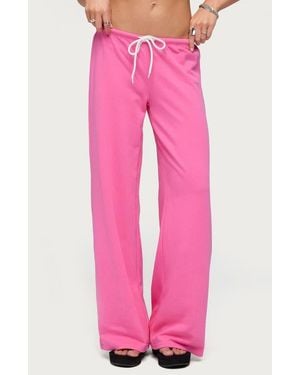 Edikted Callista Straight Leg Sweatpants - Pink