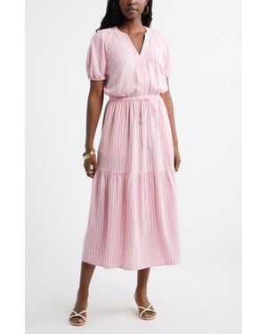 Caslon Easy Linen Blend Midi Dress - Pink