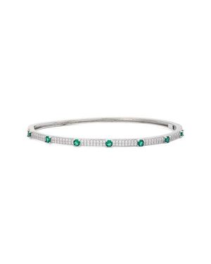 SHYMI Pavé Cubic Zirconia Bangle Bracelet - Metallic