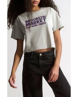 Brooklyn Industries Crop Logo Graphic T-Shirt - Black