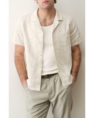 Marine Layer Jacquard Resort Camp Shirt - Natural