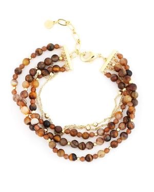 Panacea Tiger's Eye Multistrand Bracelet - Metallic