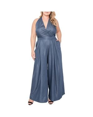 Standards & Practices London Sleeveless Wide Leg Jumpsuit - Blue