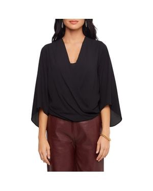 Karen Kane Draped Front Crossover Top - Black
