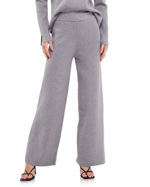 English Factory Wide Leg Knit Pants - Gray