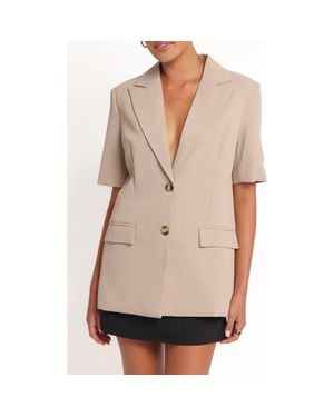 Petal & Pup Nora Short Sleeve Blazer - Natural