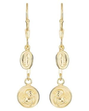 ATHRA LUXE Medallion Drop Earrings - Metallic