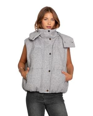 Belle & Bloom Golden Hour Hooded Puffer Vest - Gray