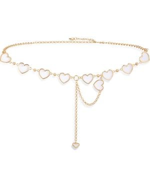 Ruby & Ry Kids' Heart Chain Adjustable Link Belt - Metallic
