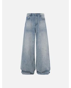 AELFRIC EDEN Rhinestone Baggy Jeans - Blue