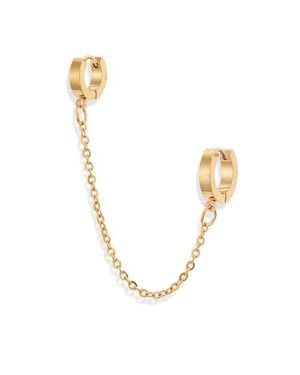 Ellie Vail Viola Double Huggie Hoop Earring - Metallic