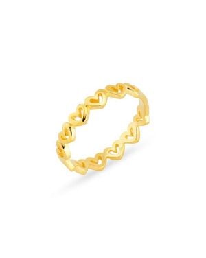 Kiara by Ki-Ele Dainty Forever Hearts Band Ring - Metallic