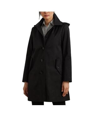Ralph Lauren Balmacaan Hooded Raincoat - Black