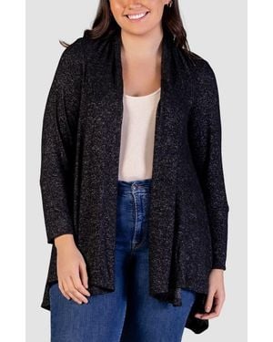 24seven Comfort Apparel Open Front Waterfall Cardigan - Blue