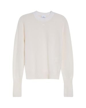 Courreges Fitted Merino Lambswool Sweater - White