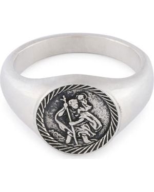 Serge Denimes St. Christopher Signet Ring - Metallic