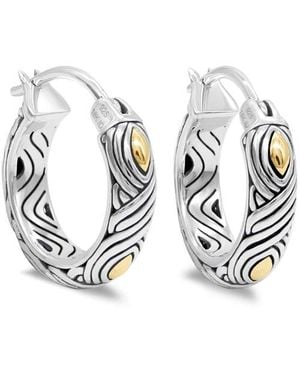 DEVATA 20Mm Woven Hoop Earrings - Metallic