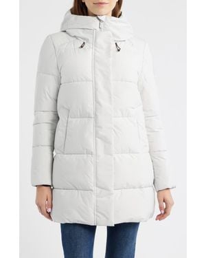 Save The Duck Bethany Waterproof Hooded Quilted Parka - White