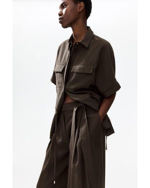 H&M Tie-Detail Twill Pants - Black
