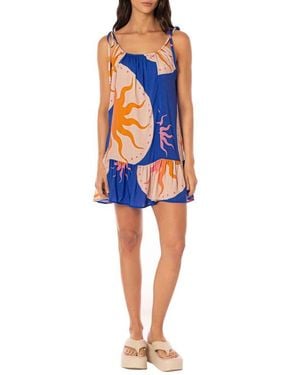 Maaji Sunlit Bloom Magnolia Cover-Up Dress - Blue